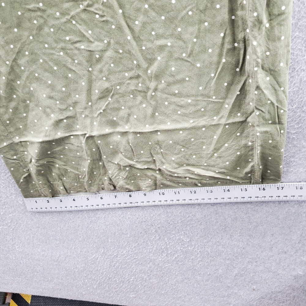 Torrid Women Pants 3 Green Polka Dot Wide-Leg Cropped 28" Inseam - Picture 8 of 10